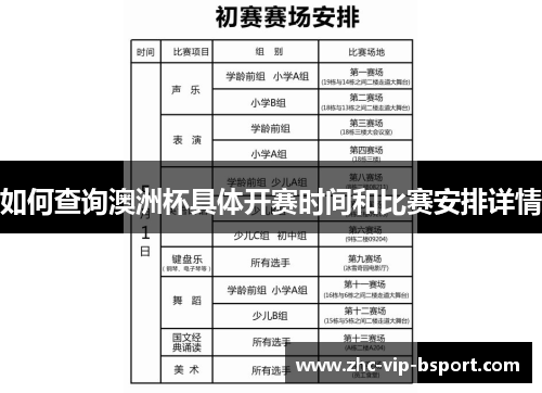 如何查询澳洲杯具体开赛时间和比赛安排详情